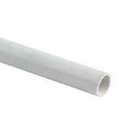 Труба гладкая ПВХ жесткая d20 мм (2 м) (50 м/уп) белая-Plast | код  trg-20w-2m | EKF